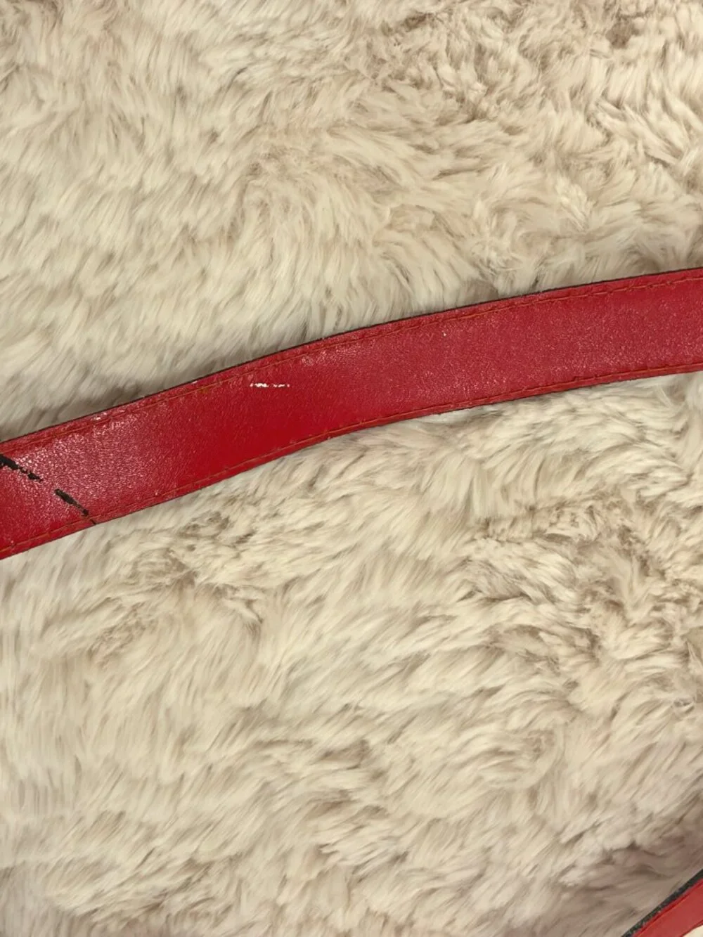Red Skinny Belt Gunmetal Industrial Carabiner Buckle Snap‎ On Punk Indie Sleaze